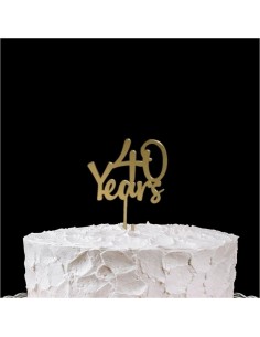 CAKE TOPPER PLEXI 50 ORO 40 YEARS