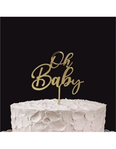 CAKE TOPPER PLEXI ORO OH BABY