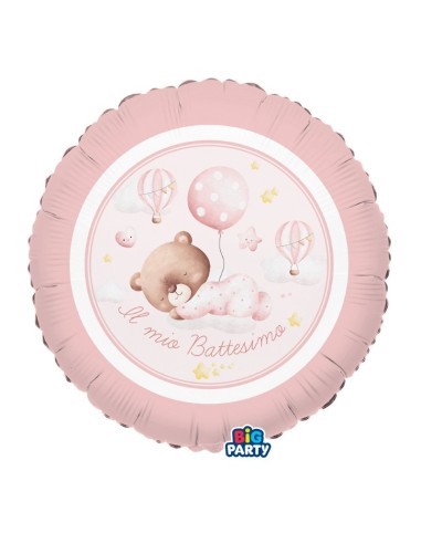 18"BATTESIMO BABY BEAR ROSA