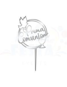 CAKE TOPPER PLEXI ARGENTO PRIMA COMUNION