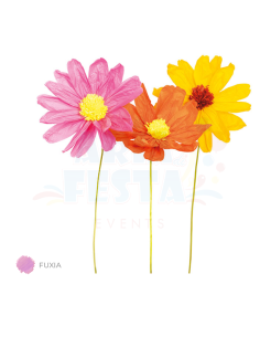 FIORE IN CARTA CON STELO FUXIA 35X85 CM