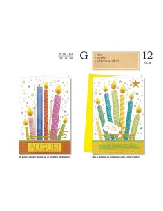 BIGLIETTI COMPLEANNO CANDELINE PZ 6