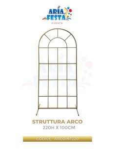 ARCO METALLO INTARSIATO H.220X100 CM ORO