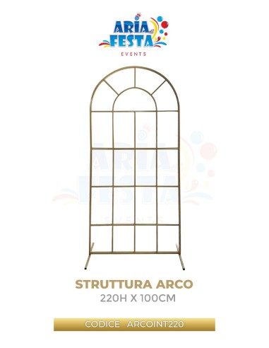 ARCO METALLO INTARSIATO H.220X100 CM ORO