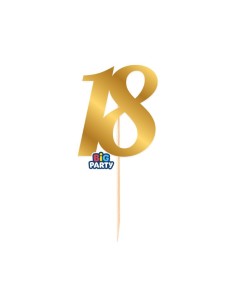 MINI CAKE TOPPER N.18 ORO METAL