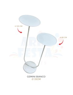 ALZATA GEMINI METALLO BIANCO 85-105 CM 2