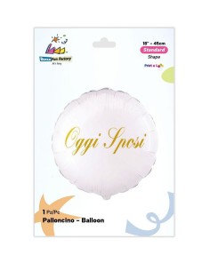 18"OGGI SPOSI TONDO BIANCO