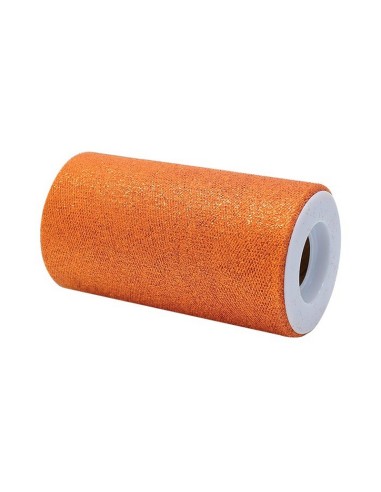 ROTOLO TULLE 12,5X25 MT ARANCIO GLITTER