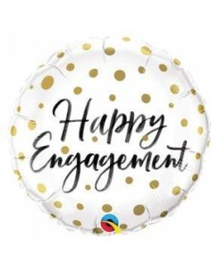 18"HAPPY ENGAMENT GOLD DOTS