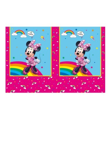 TOVAGLIA PLASTICA MINNIE RAINBOW 120X180
