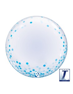 24"DECO BUBBLE BLUE CONFETTI DOTS