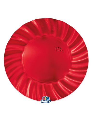 6 PIATTI CM 30 WAVY ROSSO METAL