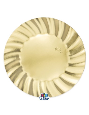 6 PIATTI CM 30 WAVY ORO METAL