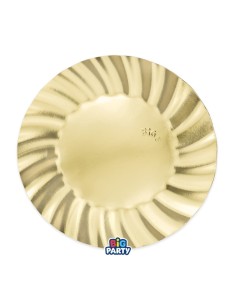 6 PIATTI CM 25 WAVY ORO METAL
