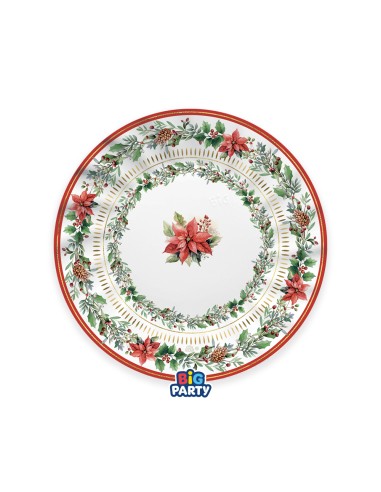 6 PIATTI CM 25 RED POINSETTIA
