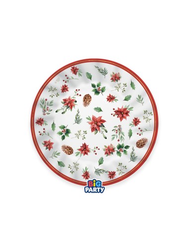 6 PIATTI  CM 20 RED POINSETTIA