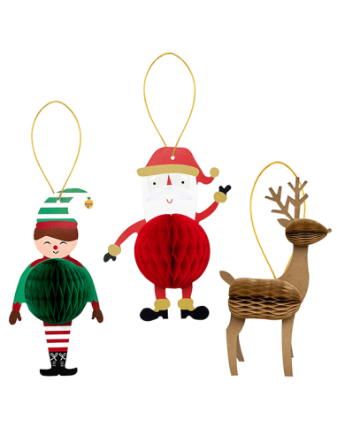 CF.3 SANTA CLAUS-ELFO-RENNA CARTA 14 CM