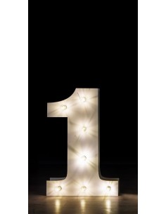 NUMERO 1 LUMINOSO AMERICAN LIGHT H.100CM