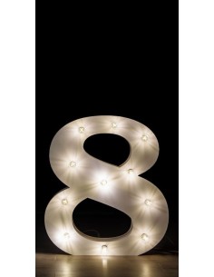 NUMERO 8 LUMINOSO AMERICAN LIGHT H.100CM