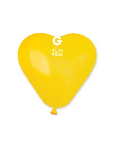6"PALLONI LATT.CUORE PASTEL.GIALLO CF100
