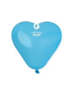 6"PALLONI CUORE PASTELLO CELESTE CF.100