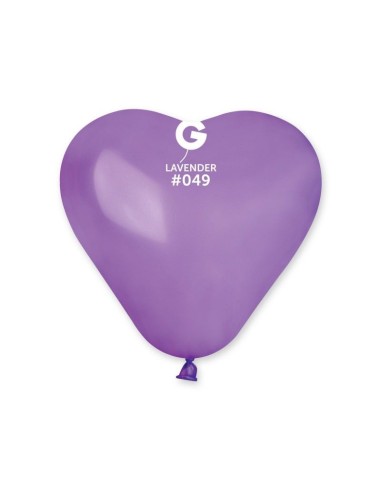 6"PALLONI CUORE PASTELLO LAVANDA CF.100