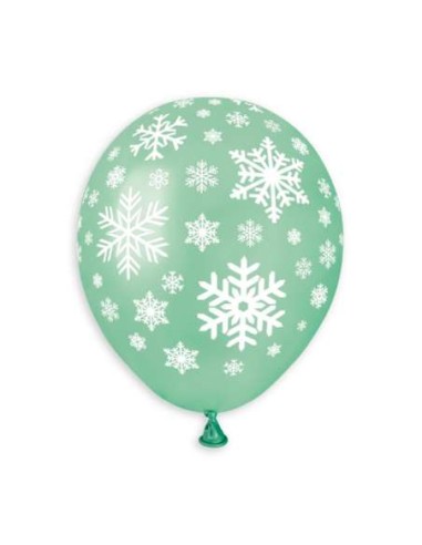 PALLONI STAMPATI CF 100 PZ FIOCCO DI NEVVERDE