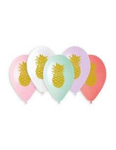 13"PALLONI STAMPATI GOLD ANANAS CF 50