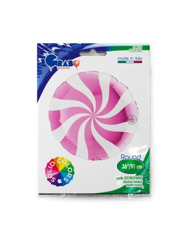 36"ROUND SWIRL WHITE FUXIA