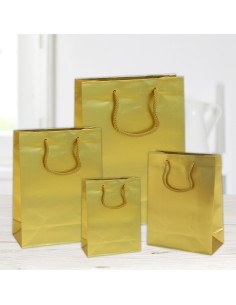 SHOPPER IN CARTA PLASTIFICATA OPACA ORO36X12X41 PZ 12