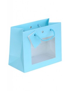 SHOPPER PLAST 24X14X19,5 AZZURRO CF 10