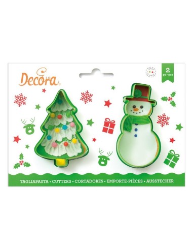 SET 2 TAGLIAPASTA ALBERO NATALE E PUPAZZ