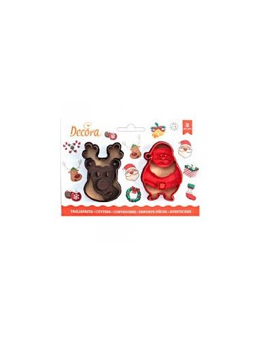 SET 2 TAGLIAPASTA IN PLAS BABBO E RENNA