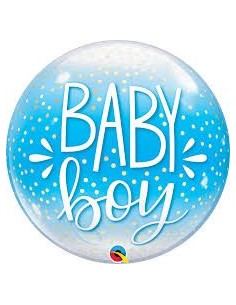 22"BUBBLE BABY BOY BLU CONFETTI