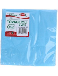 TOVAGLIOLO 2 VELI CM.33X33 AZZURRO CF.50