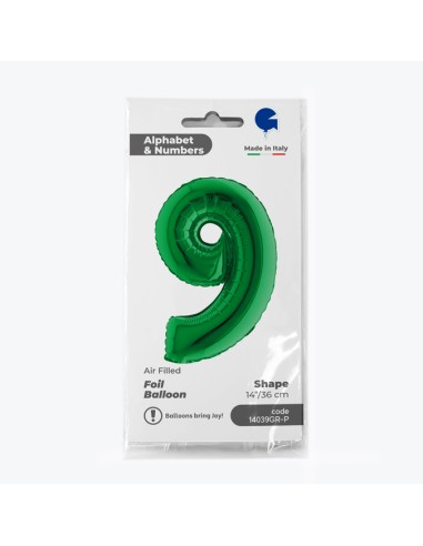 NUMERO 9 VERDE CM 35