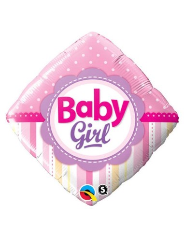 18"BABY GIRL DOTS & STRIPES