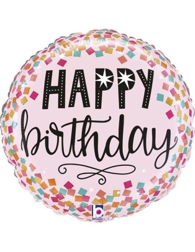 9"PINK CONFETTI BIRTHDAY CF.10