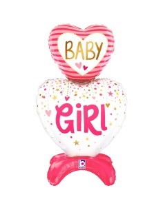 28"STANDUP BABY GIRL HEARTS