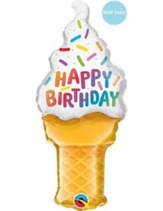 14"BDAY ICE CREAM CONE PZ 10