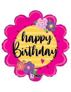 18"HAPPY BIRTHDAY FLOWERS