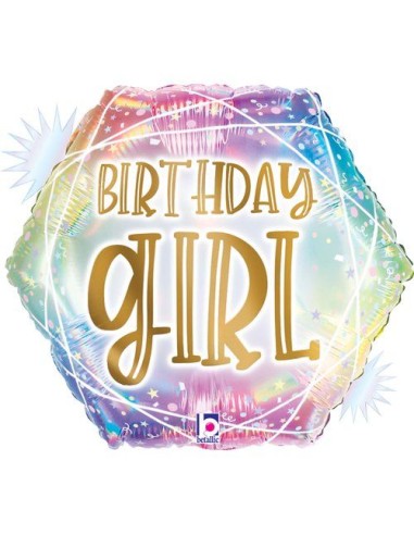 18"OPAL PASTEL GEO BIRTHDAY GIRL
