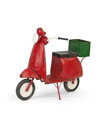VESPA ROSSO CON CESTO VERDE