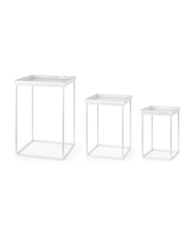 SET 3 TAVOLINI MET.BIANCO 300X300X430450X680
