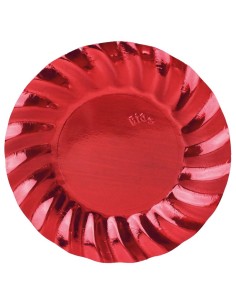 6 PIATTI CM 30 WAVY RED METAL