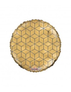 26"MYLAR TONDO GEOMETRICO ORO