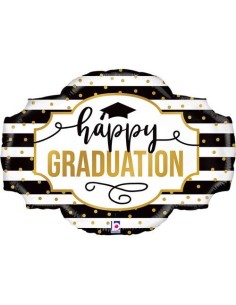 32"BLACK & WHITE STRIPE GRAD