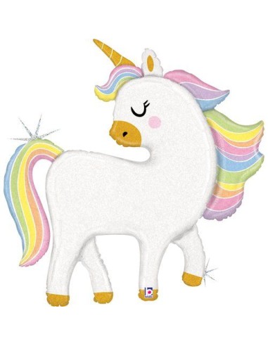 48"GLITTER PASTEL UNICORN 122 CM