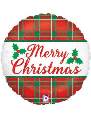 18"CHRISTMAS PLAID HOLOG.