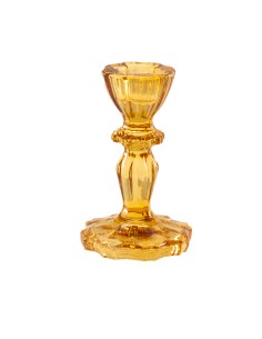 CANDELABRO IN VETRO CM.7X10,7 AMBRA